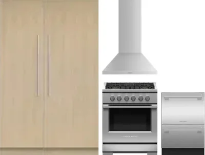 5 Piece Package Includes Refrigerator, Freezer, Range, Hood And Dishwasher